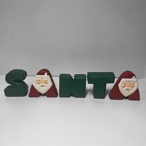 VTG Midwest Christmas Wood Decor‎ Word Art Blocks “SANTA” Cannon Falls